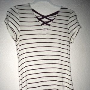 White and Red Stripped Tee